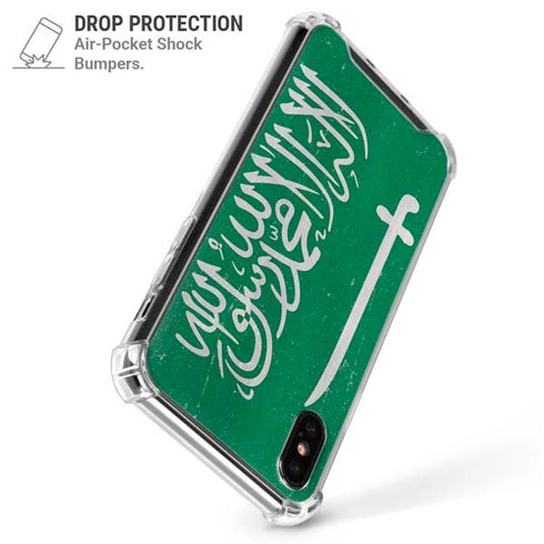 Saudi Arabia Flag Distressed iPhone X/XS Clear Case